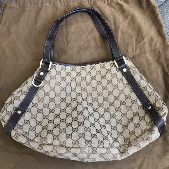 Gucci Handbags - Gucci Brown GG Canvas & Leather Abbey Tote